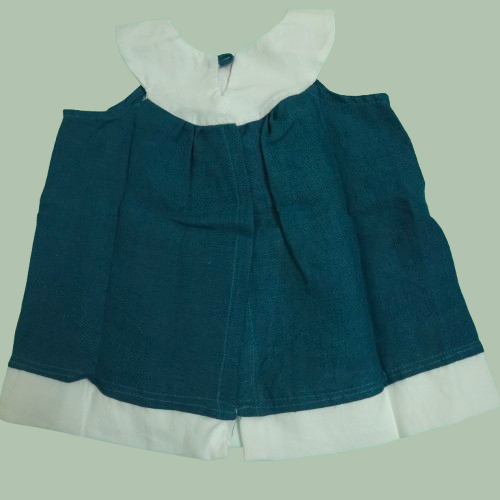 green Linen baby dress