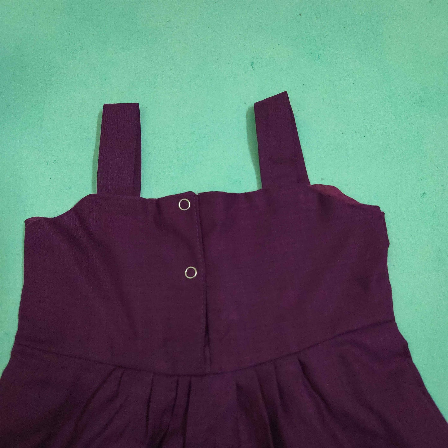 Dark Purple Cotton Casual Frock-|Daily Wear