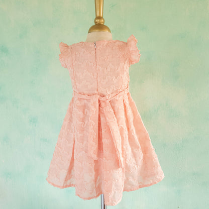 Peach Colour Box-Pleated Party Wear Frock |Party Wear For Girls