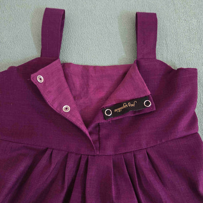 Dark Purple Cotton Casual Frock-|Daily Wear